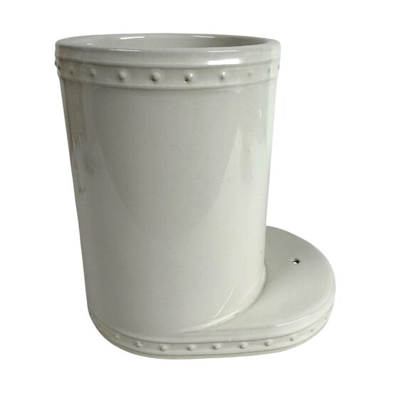 Nora Fleming Utensil Crock Pearl Dot 6.75" Retired Pottery Mini Holder - Picture 5 of 8